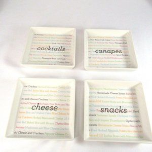 Martha Stewart Collection Dish of the Day Macy's Party Square 4 Plates Appetizer